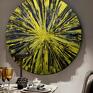 ręcznie malowany okrągły - lima limon teksturowana abstrakcyjny obraz strukturalny