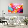 Fioletowy obraz abstrakcyjny - kolorowa - duży do salonu 105x70 cm
