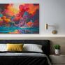na płótnie - kolorowa abstrakcja barwy - 120x80 cm obraz chmury dekoracja ścienna