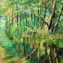 drzewa szanowni państwo akrylowy ręcznie malowany na płótnie obraz woda