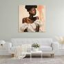 Obraz portet kobiety - minimalistyczny portret czarnoskórej - wydruk plakat