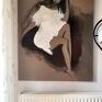 Galeria Alina Louka White Dress 120X90 - obraz kobieta duża grafika kobieca