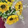 słoneczniki letni bukiet obraz kwiaty w wazonie