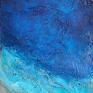 niebieskie obraz morze abstrakcyjny ze strukturą 3d "malediwy iv" 20x30