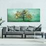 ludesign gallery pejzaż salon obraz drzewo drukowany na płótnie w turkusach jesienny