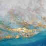 złote obraz ocean abstrakcyjny ręcznie malowany - maldives obrazy