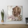 diana abstract art gustowne abstrakcja kobieta i kwiaty subtelny akt 100x100 cm duże obrazy