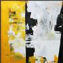 Obraz olejny - Czarny i żółty III - dekoracja do salonu nowoczesne obrazy