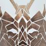 brązowe przestrzenny głowa wilka ombre cieniowana, drewniany obraz wilk
