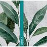 zielone drukowany na płótnie akwarelowa roślinka liście obraz roślina