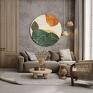 okrągły obraz - melange colours - teksturowana dekoracja do salonu abstrakcyjne