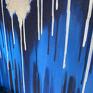 niebieskie ręcznie malowany - enchanted II abstrakcja nowoczesny obraz