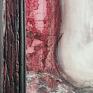 obraz ręcznie malowany czerwone na płótnie w ramie 58x69 cm do salonu sypialni