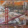 różowe akrylowy "the of san francisco obraz golden gate