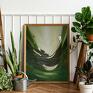 zielone obrazy abstrakcyjne ręcznie malowany, zestaw 2x 40x60 cm obraz strukturalny