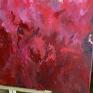 Abstrakcyjny obraz ręcznie malowany - Love Story 90x120 cm - do salonu z fakturą wielki pionowy