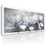 niebieskie obraz z kwiatami drukowany na płótnie kwiaty magnolii w wydruk do salonu
