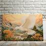 z ptakiem na płótnie - orientalny ptak japoński - 120x80 cm obraz do salonu