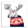 pomysły na święta prezenty czerwone obraz drukowany na płótnie łoś w świątecznym sweterku - z łosiem renifer