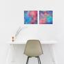 Annsayuri ART obrazek nad biurko kolorowa abstrakcja kompozycja 2 kolorowych " like a dream II & obraz z fakturą dla dzieci