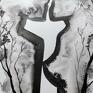 ART Krystyna Siwek obrazy abstrakcyjne do salonu obraz 50x70 cm wykonany ręcznie, 3260068 grafika czarno biała duża