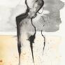 ART Krystyna Siwek grafika czarno biała obraz do salonu 30x40 cm malowany ręcznie, 3210147 nowoczesne obrazy