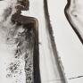 ART Krystyna Siwek obraz do salonu malowany ręcznie tuszem na naturalnie białym papierze akwarelowym abstrakcyjne nowoczesne obrazy