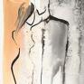 ART Krystyna Siwek awangardowe do salonu obraz 30x40 cm malowany ręcznie, 3210145 obrazy abstrakcyjne grafika czarno biała