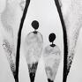 ART Krystyna Siwek duża obraz do salonu grafika 40x50 cm wykonana ręcznie 3463285 czarno biała obrazy abstrakcyjne