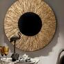 okrągły obraz - golden sun - teksturowana dekoracja - obrazy nowoczesne do salonu