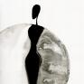 ART Krystyna Siwek minimalizm malowane ręcznie tuszem na naturalnie białym papierze akwarelowym grafiki do salonu obrazy