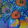 obraz kolorowe kwiaty - ekspresjonizmu malarstwo współczesne obrazy olejne