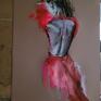 pink dress 50x70 - szkice kobiet kobieta obrazy kobiece