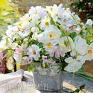 kwiaty Bukiet białych kwiatów, 40x30, na płótnie, malowany ręcznie, obraz obrazy bukiety