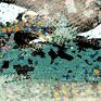 Renata Bułkszas nowoczesne obrazy żurwie żurawie, obraz grafika w złotej kolorystyce, 80x50, elegancki ptaki