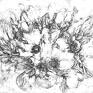 obraz na płótnie grafika magnolie 120x80 obrazy czarno białe