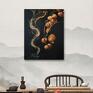 "Fehu, Pierwotny Ogień" - olejny na płótnie, 40x50 cm - religia runiczny swiat obraz