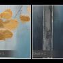 złote korony drzew obraz na płótnie - las abstrakcja art deco - 120x80 cm oniryczny pejzaż