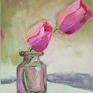 modne tulipany - praca wykonana pastelami