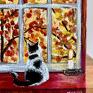 Mój przytulny Domek III - obraz liście kotek