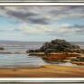 brązowe pejzaż morski, ręcznie malowany obraz olejny krajobraz morze