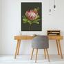 różowe kwiat protea obraz drukowany na płótnie - duży format piękny