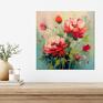 czerwone piwonie - bukiet kwiatów - florystyczny 50x50 cm - wydruk plakat z kwiatami obraz do salonu