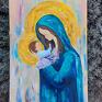 Jf artpainting obraz mama maryja matka z dzieciątkiem kolorowy