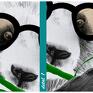 eleganckie dzieci obraz na płótnie - 80x60cm panda wysyłka w 24h prezent okulary