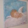 Śpiący Aniołek, obraz olejny - anioł malarstwo