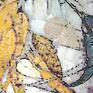Nowoczesny obraz z liśćmi drukowany na płótnie canvas z widocznym splotem i satynowym połyskiem. Liście