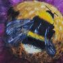 czarne pszczoła ozdoby "ostatni lot trzmiela" - obraz olejny na płótnie, 50x40 kwiat plakat olej