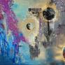canvas obraz “kosmos” ręcznie malowany do salonu - bogata nowoczesny