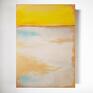 Żółta abstrakcja ze złotem - obraz akrylowy formatu 70/100 cm akryl